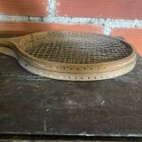 Paire de raquettes de tennis anciennes en bois et métal, années 50