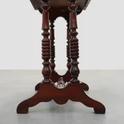 Louis Philippe Side Table with Two Drawers and Turned Twin Legs, France, 18