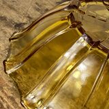 Art Deco style salad bowl in amber molded glass