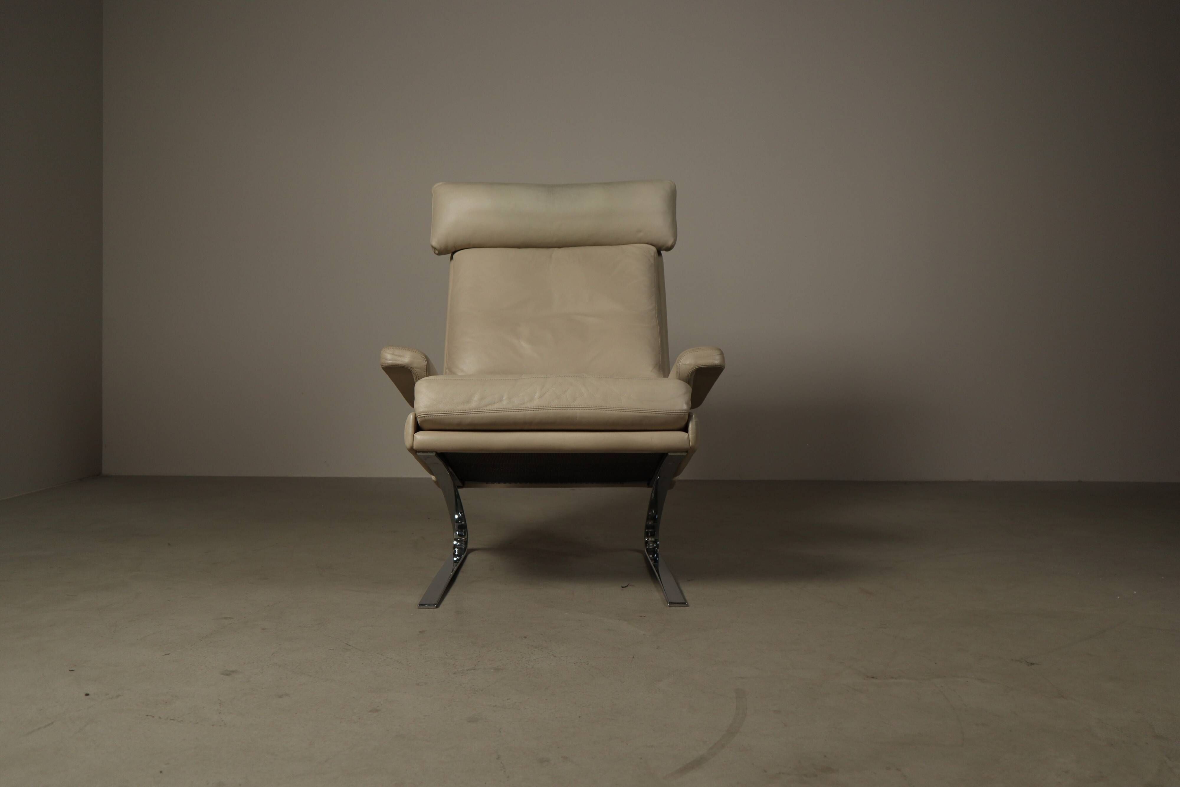 Leather "Swing" lounge chair with ottoman for COR Germany, 1960's