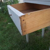 Old painted bedside shabby chic louis XVI style