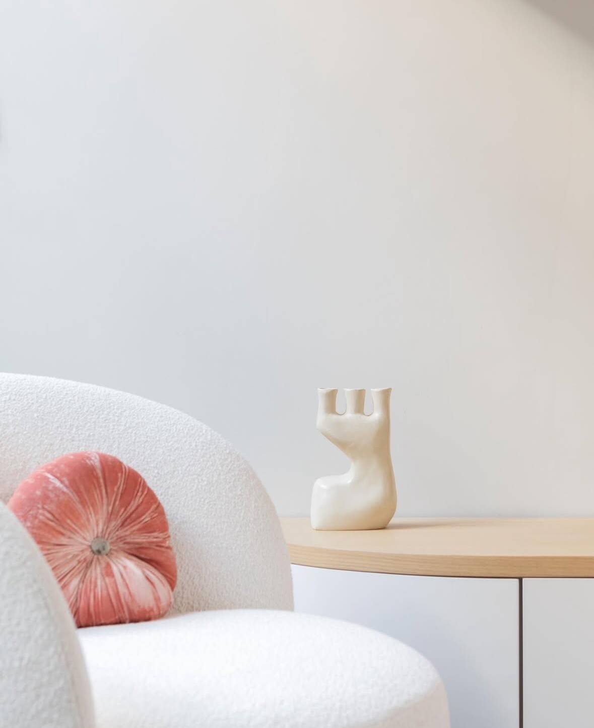 White sculpture vase minimalist bust ceramic white contemporary sculptural