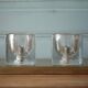 Peill & Putzler wall light, vintage, brass and thick glass wall sconce.
