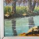 Old painting, river landscape signed M.Bonvin