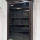 1950s English mahogany wall display cabinet