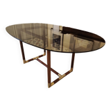 Dining table 70 by Pierre Jolliet mahogany and brass