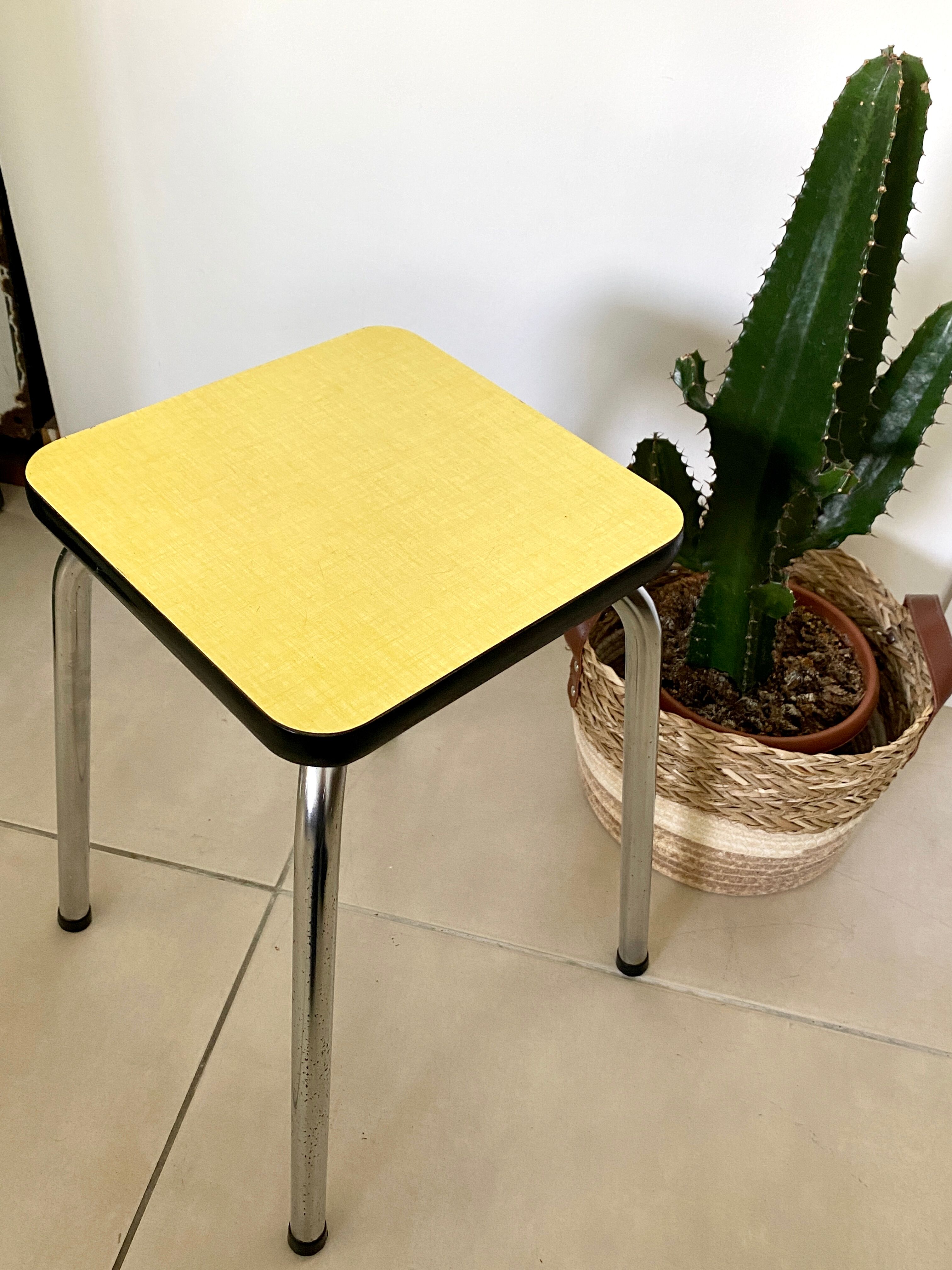Yellow formica stool