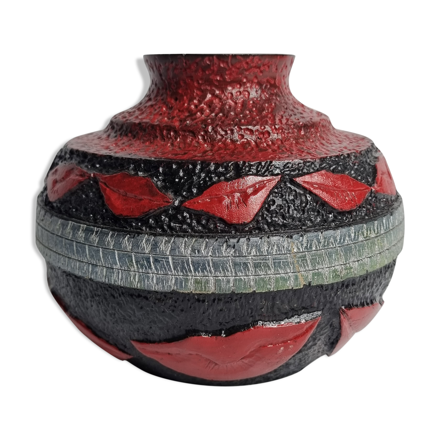 Decorative birch ball vase "kisses" signed, 12.5 cm