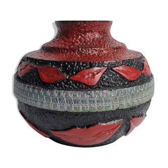 Vase boule "baisers" décoratif en bouleau signé, 12,5 cm