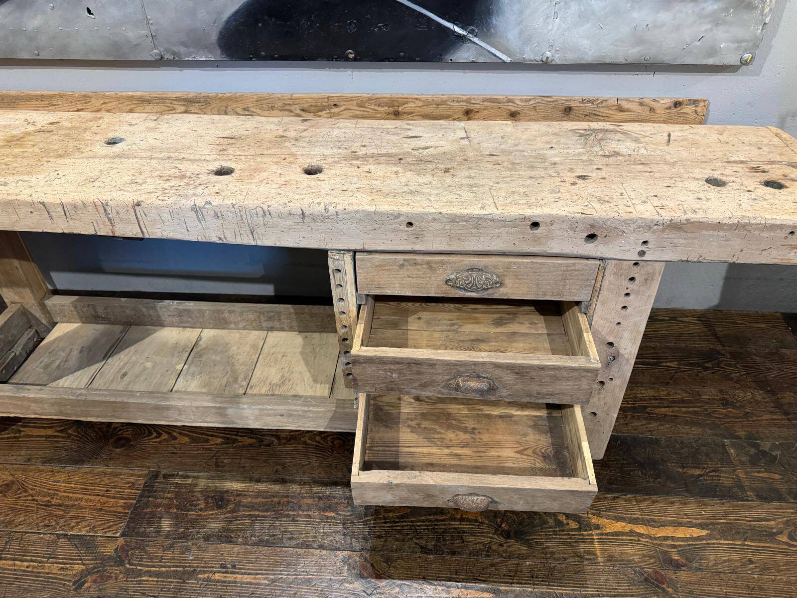 Raw wood workbench