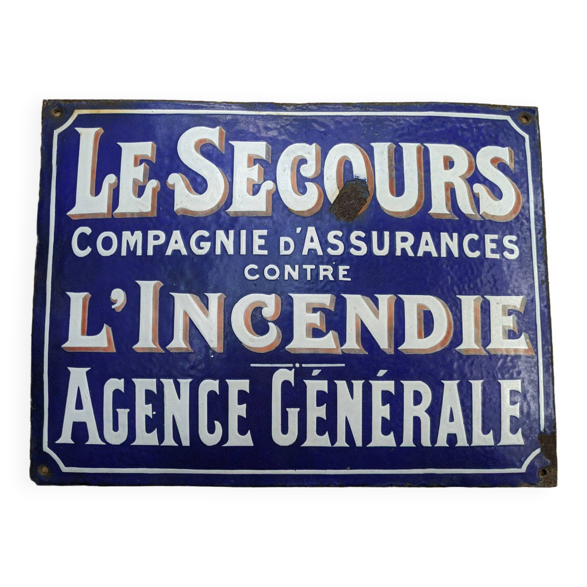 Enamelled plaque "The rescue" insurance company 1910/1920