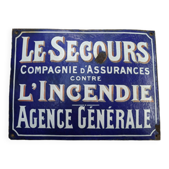 Enamelled plaque "The rescue" insurance company 1910/1920