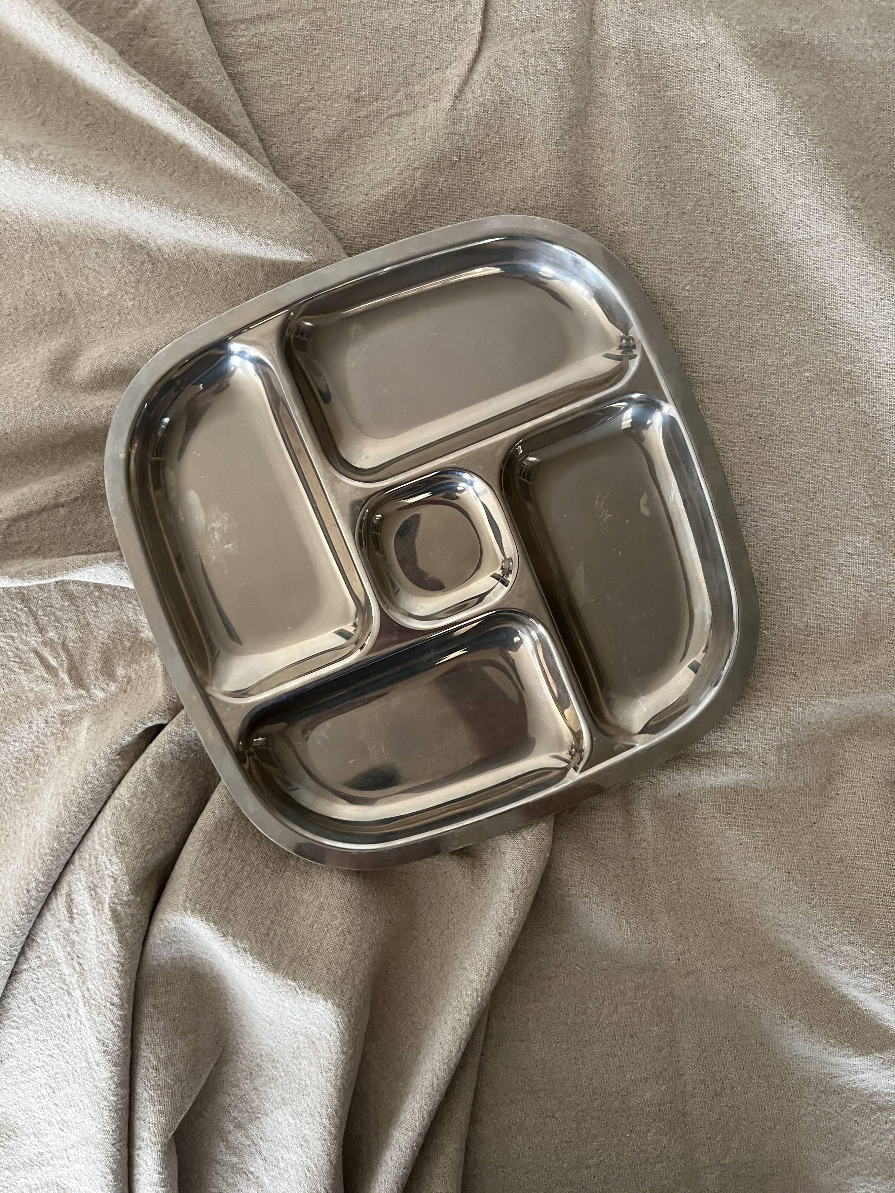 5-bowl chrome aperitif tray, 1970s design