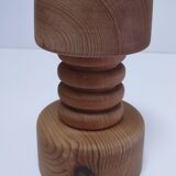 Three Scandinavian wooden candle holders, vintage design