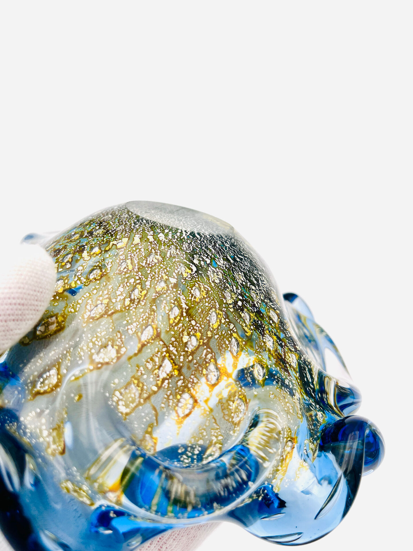 Coupe Murano – Bullicante - inclusion Or & Argent  – Circa 1960