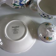 V&B Phoenix blue teapot and breakfast cup and saucer
