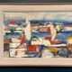Original Swedish Oil on Canvas - "Abstract Harbour Motif" vintage