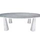Big White Carrara Marble Eros Table by Angelo Mangiarotti for Skipper, 1990s