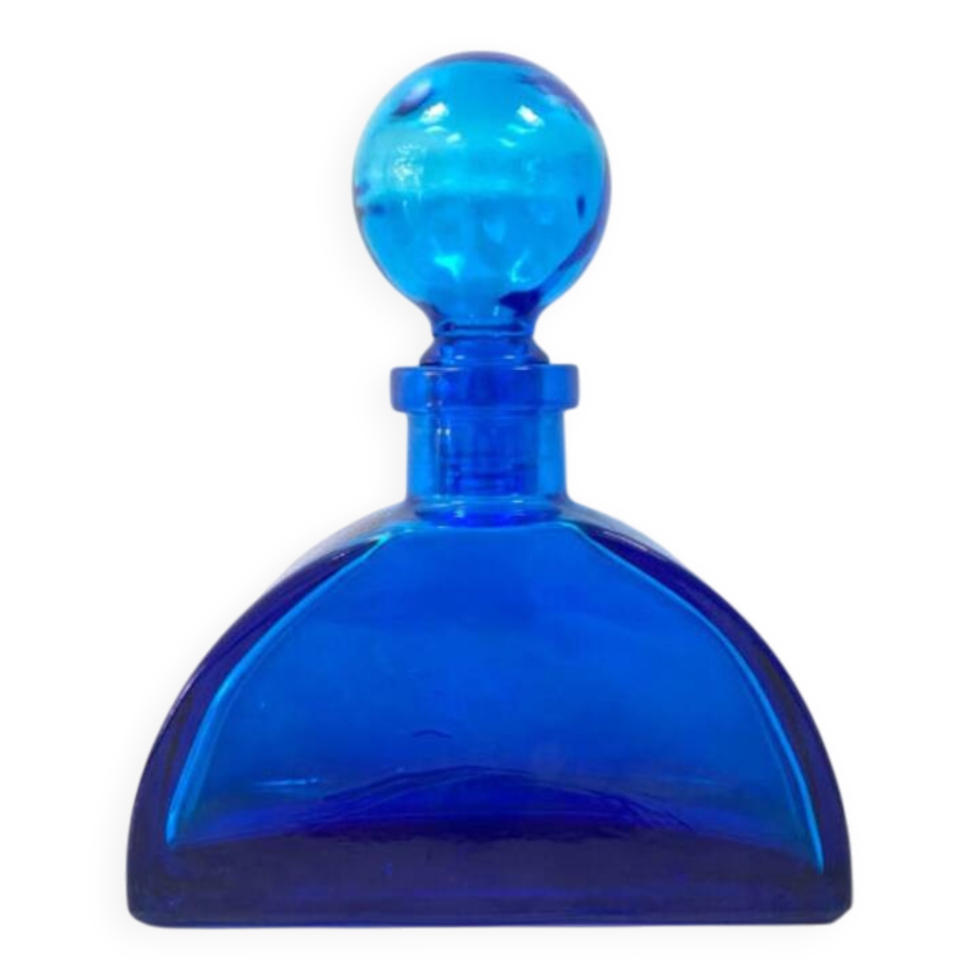 Flacon XL ancien en verre bleu cobalt