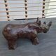 Sculpture hippopotame terre cuite patinée