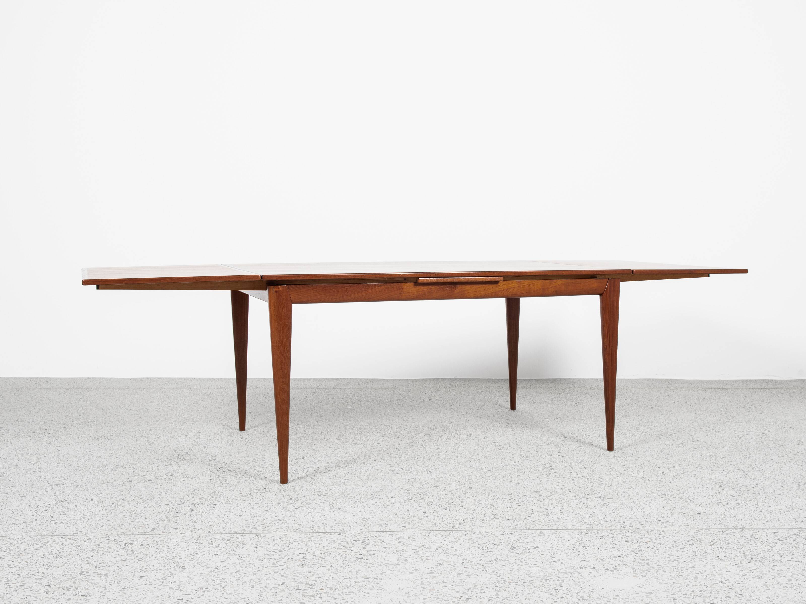 Midcentury wider Danish dining table in teak by Niels Otto Møller 1960s