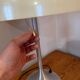 Space age mid-century mushroom lamp in brushed aluminium.