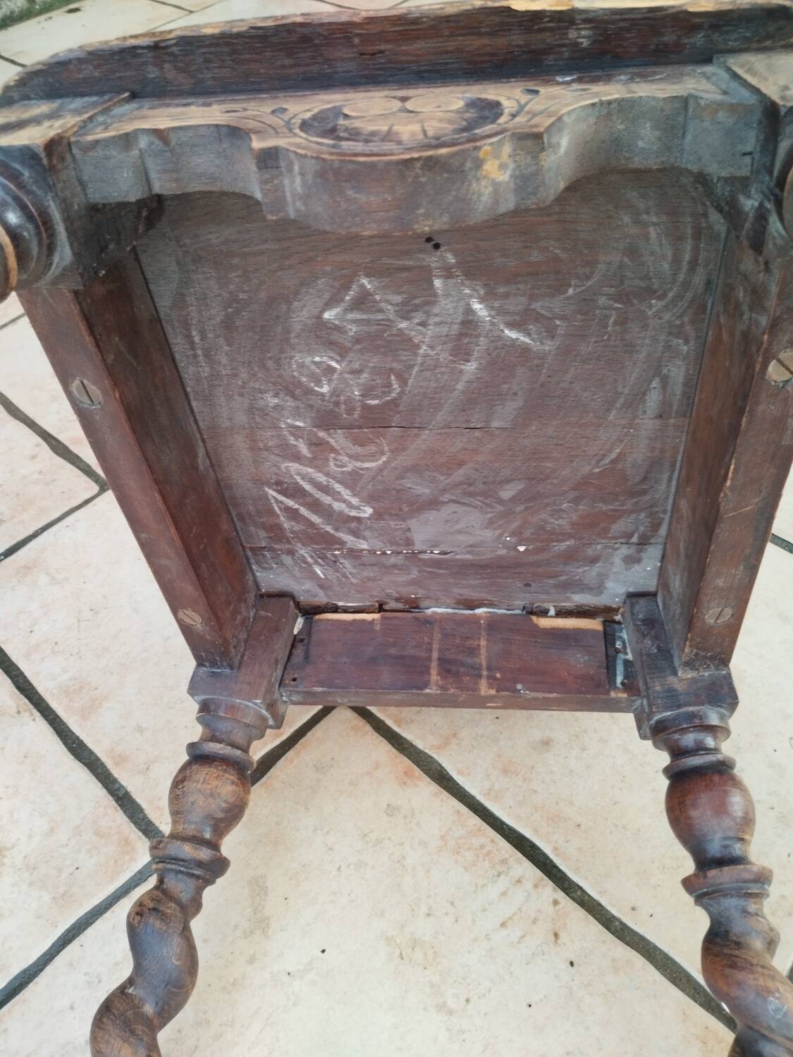 Pair of old Alsatian brutalist chairs