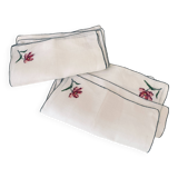 6 serviettes brodées main, 28 cm