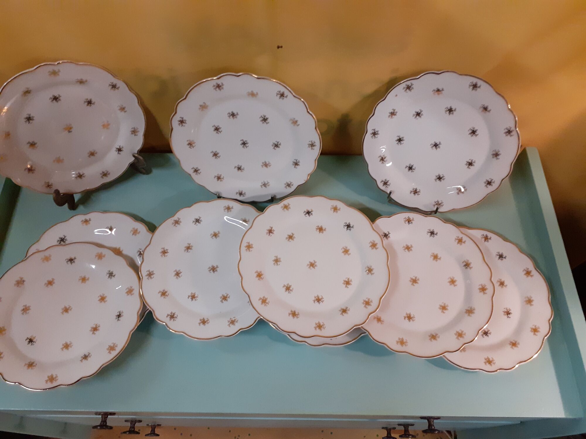 Dessert plates batch of 10 - porcelain from Limoges Salmon & cie