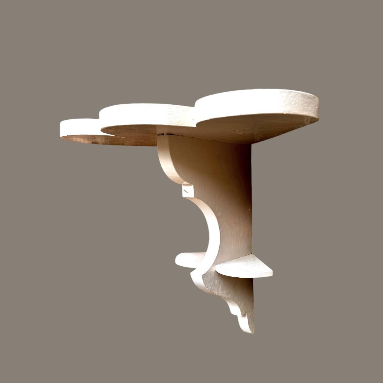 Old wooden wall corner shelf