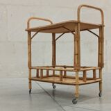 Vintage bamboo and rattan bar service