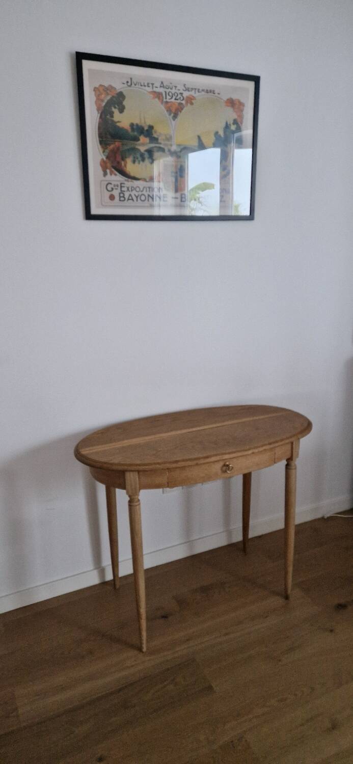 Louis XVI style oak desk console table