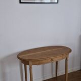 Louis XVI style oak desk console table