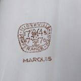 Antique dish in white ceramic and pink spring flowers Niderviller France