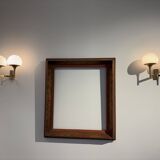 Golden metal wall light and opaline, 1970