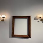 Golden metal wall light and opaline, 1970