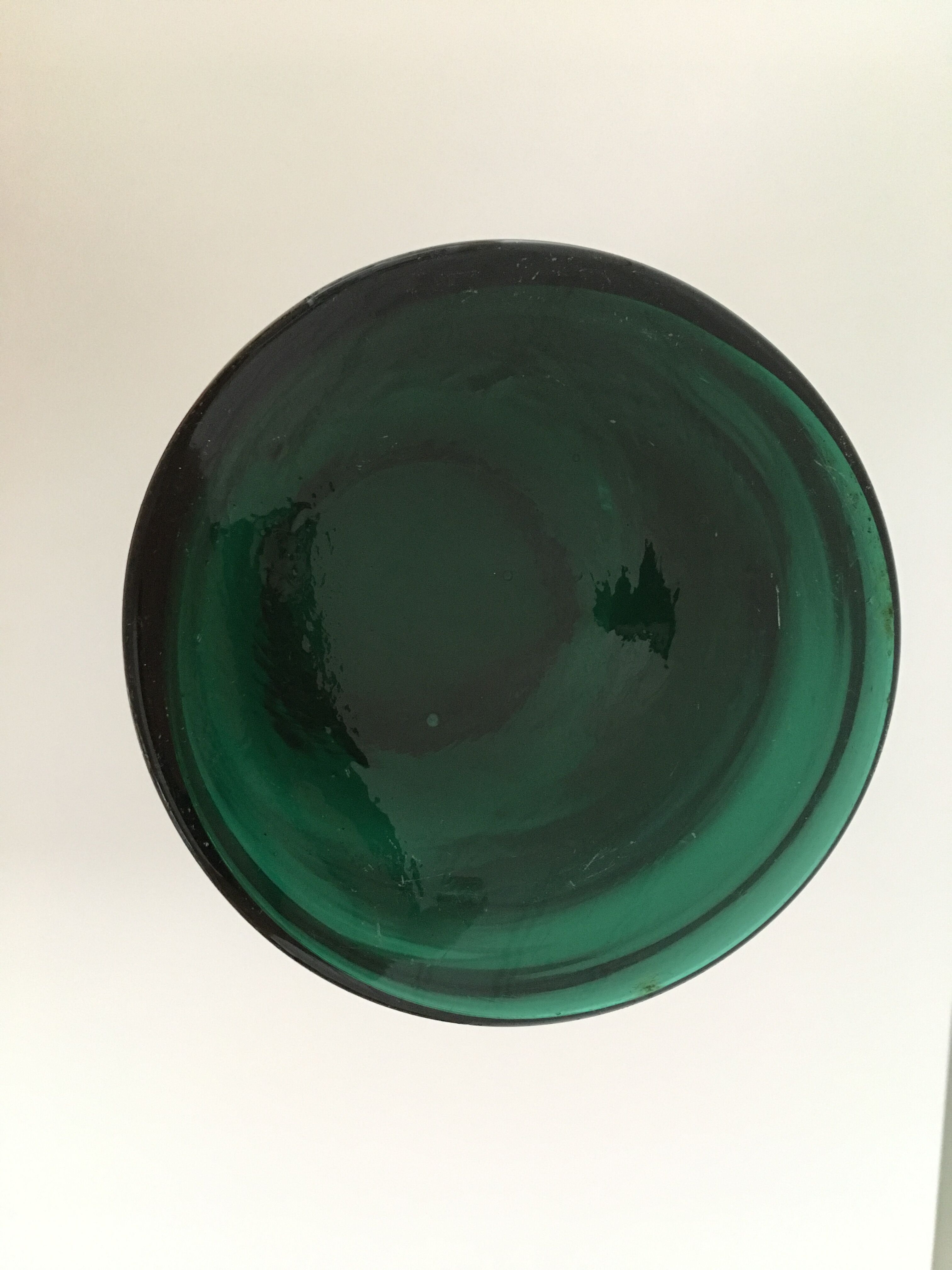 Old breath green glass apothecary jar