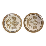 2 Assiettes en Grès Marron Longchamps