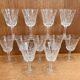Set of 11 vintage cut glass glasses from Vmc Reims France, model Arlequin.