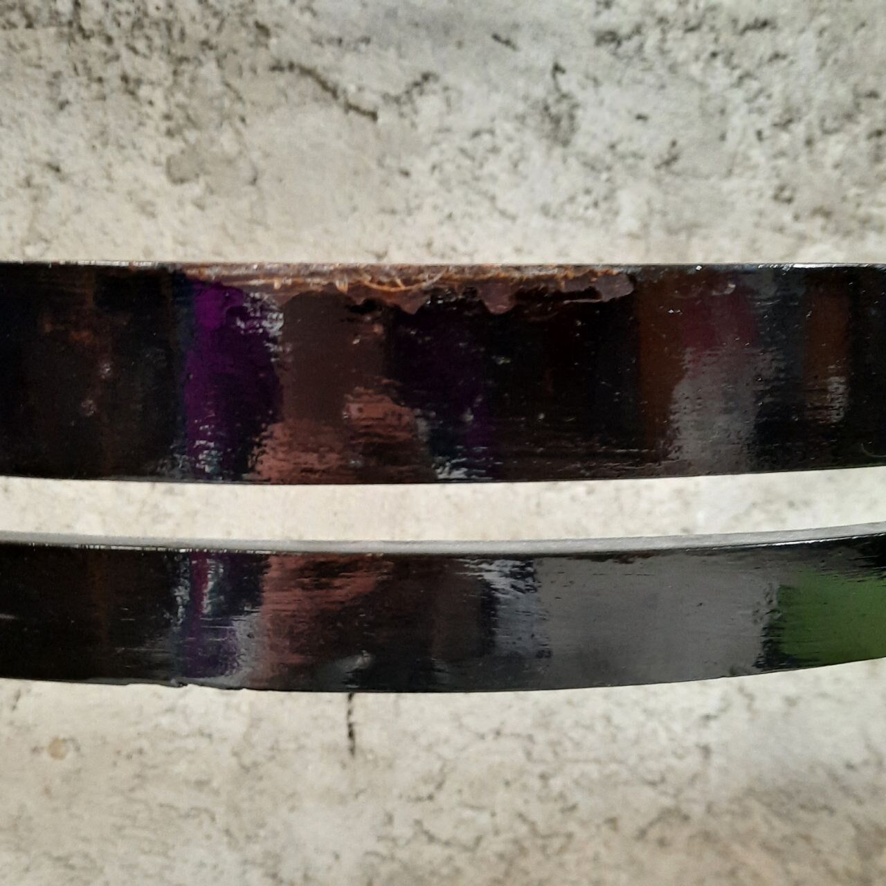 Six 50's chairs - varnished wood