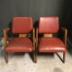 Pair of Hillestak armchairs designed in 1950s by Robin Day for Hille,