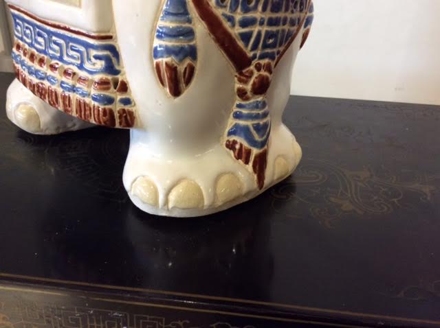 Elephant shaped porcelain side table
