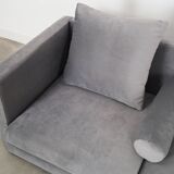 Canapé d'angle en velours argenté, design scandinave, années 00