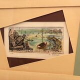 Original framed lithograph signed Ph. Granat numbered 21/25 seaside