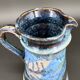 Blue foam glazed stoneware pitcher—Signed art ceramic