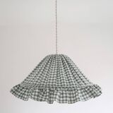 Emilia "small green squares" conical textile suspension with flounce