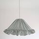Emilia "small green squares" conical textile suspension with flounce