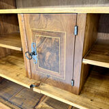 Antique 19th century Biedermeier art deco chest of drawers in walnut with wrought iron locks