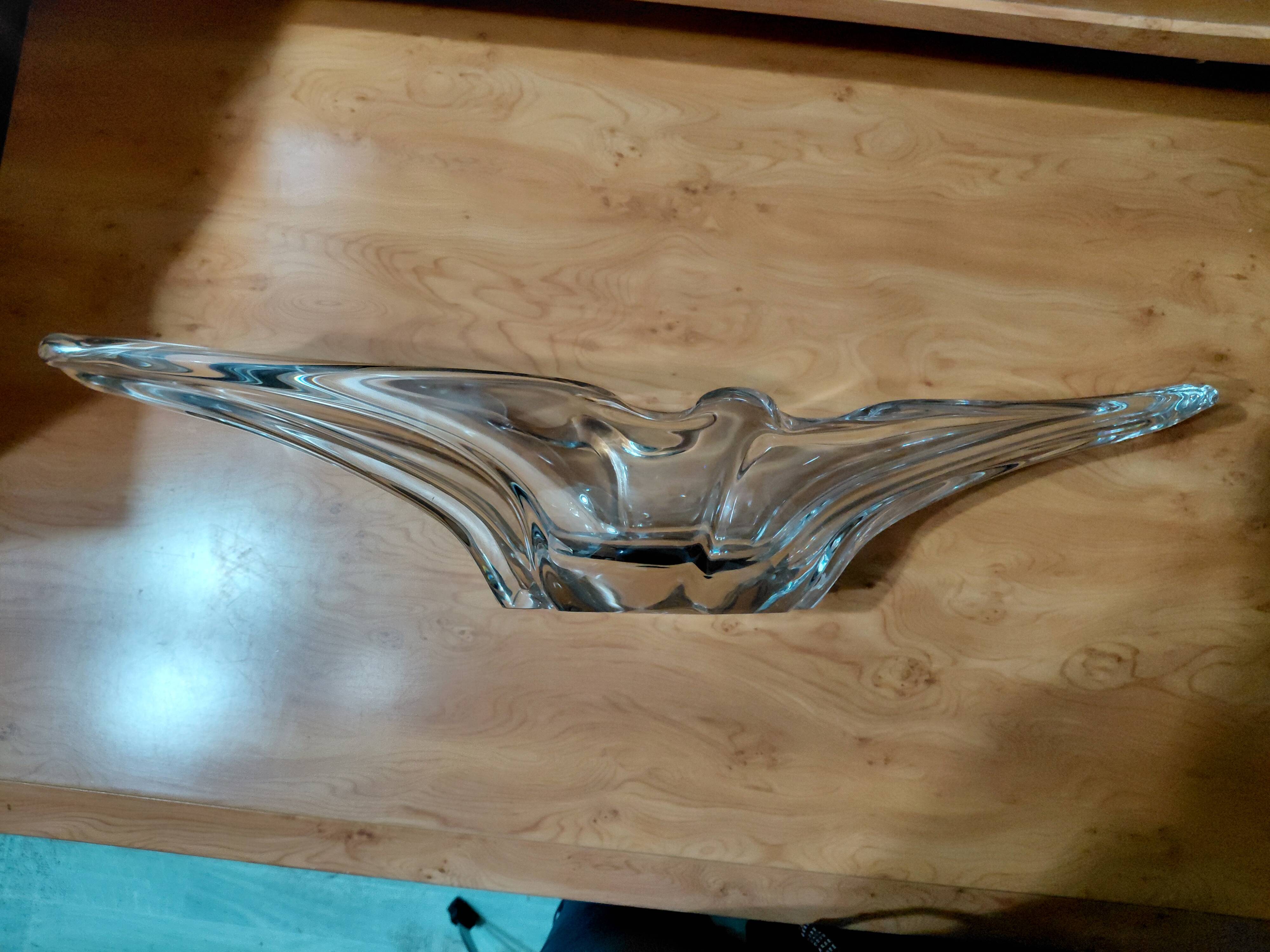 Crystal plate/sculpture "Cristallerie Lorraine" from the 60s/70s.