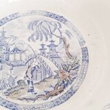 Sarreguemines earthenware salad bowl U and G, Japanese motif